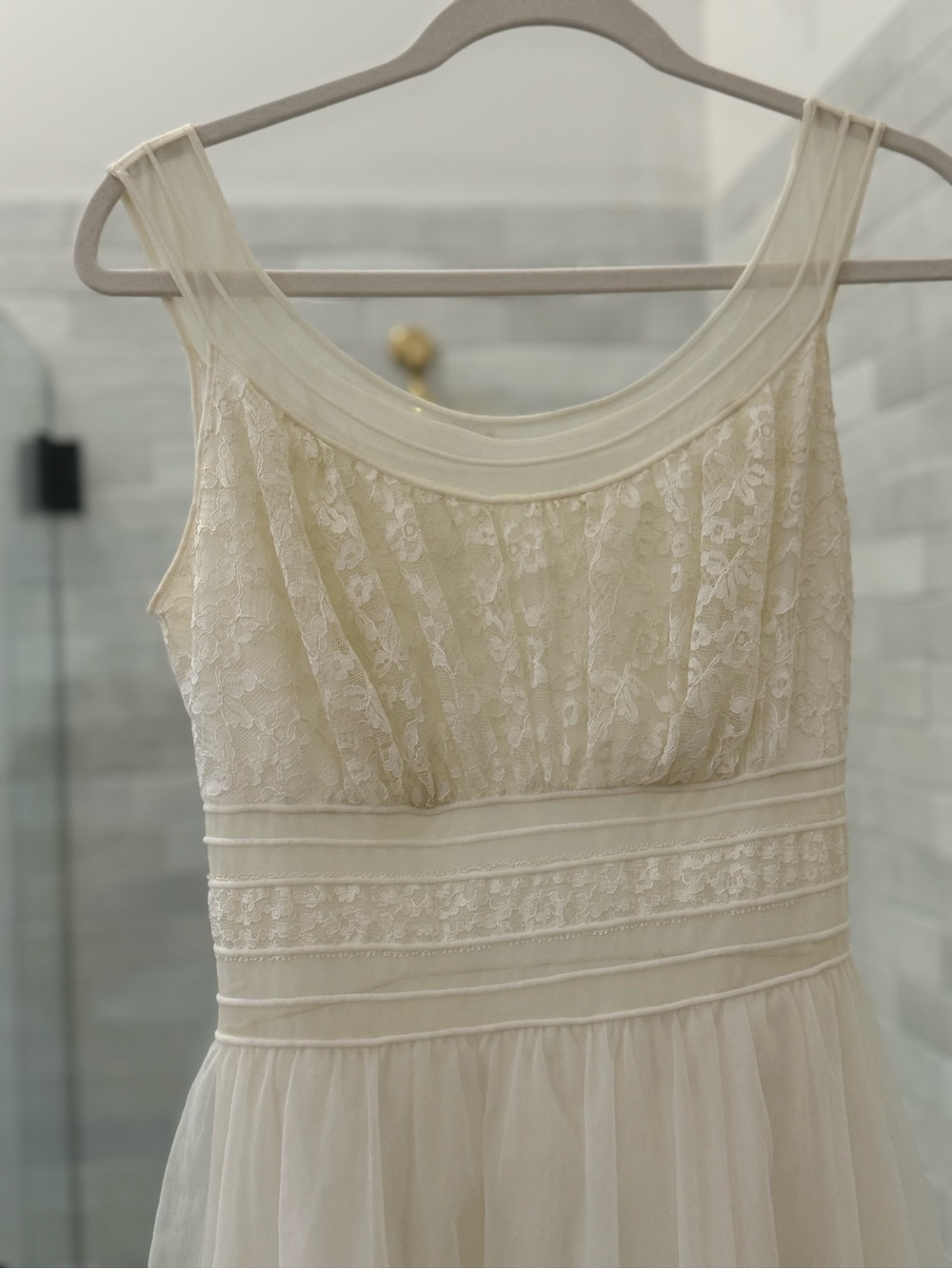 1960s Shadowline  Nightgown Chiffon Lace Lingerie Vintage Sz S - Picture 5 of 16